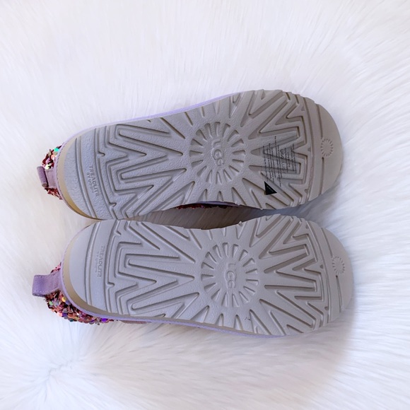 UGG Classic Mini Stellar Sequin Lilac Frost Boots - Picture 8 of 9
